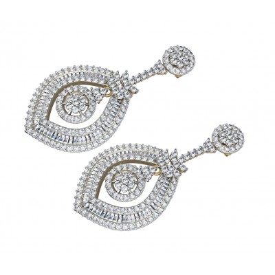Diamond Danglers with Baguettes
